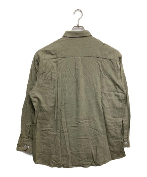 PERRY ELLIS（ペリーエリス）PERRY ELLIS (ペリーエリス) レーヨン長袖シャツ オリーブ サイズ:XLの古着・服飾アイテム