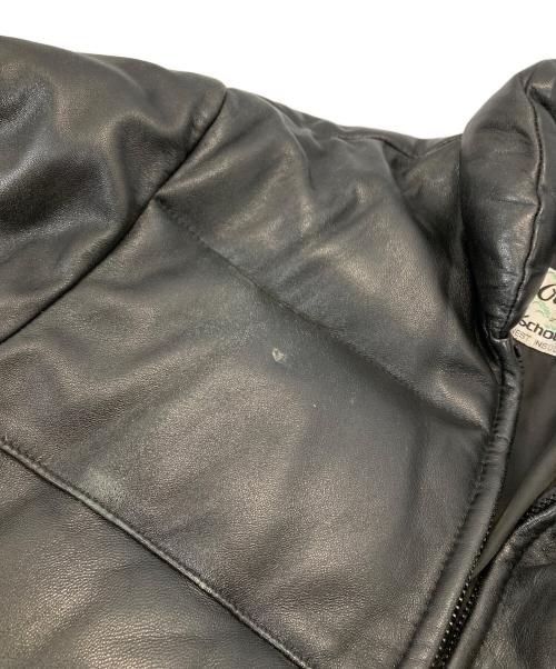Schott（ショット）Schott (ショット) レザーダウンジャケット　ダウンジャケット ブラック サイズ:34の古着・服飾アイテム