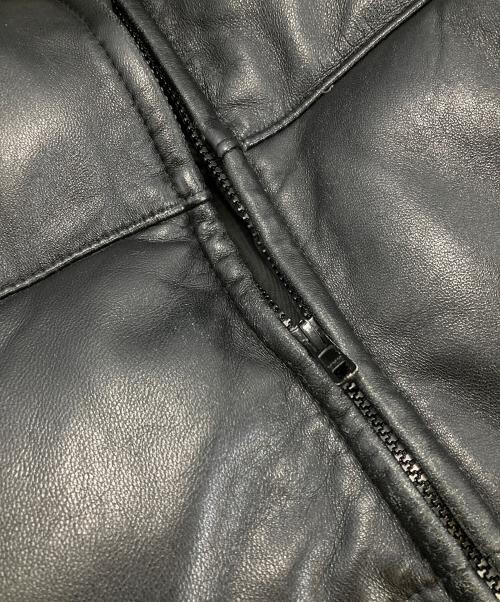 Schott（ショット）Schott (ショット) レザーダウンジャケット　ダウンジャケット ブラック サイズ:34の古着・服飾アイテム