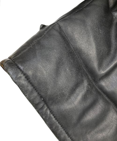 Schott（ショット）Schott (ショット) レザーダウンジャケット　ダウンジャケット ブラック サイズ:34の古着・服飾アイテム