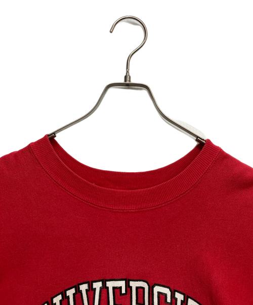 Champion REVERSE WEAVE（チャンピオン リバース ウィーブ）Champion REVERSE WEAVE (チャンピオン リバース ウィーブ) 三段カレッジロゴリバースウィーブスウェット レッド サイズ:ＸＬの古着・服飾アイテム