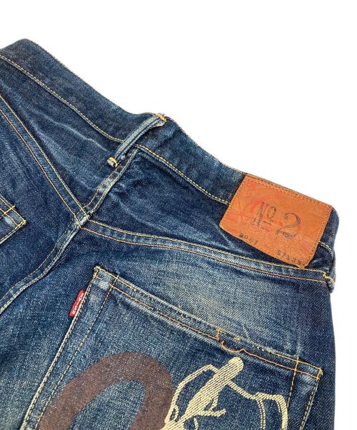 EVISU（エヴィス）EVISU (エヴィス) 2001カモメプリントデニムパンツ ブルー サイズ:78.5㎝　W31の古着・服飾アイテム