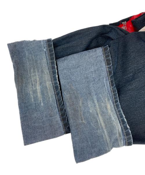 MARITHE+FRANCOIS GIRBAUD（マリテフランソワジルボー）MARITHE+FRANCOIS GIRBAUD (マリテフランソワジルボー) プリントロゴワイドデニム インディゴ サイズ:36の古着・服飾アイテム