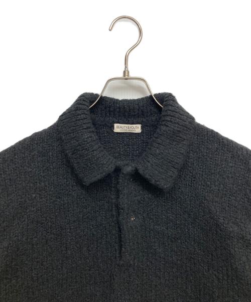 BEAUTY&YOUTH（ビューティーアンドユース）BEAUTY&YOUTH (ビューティーアンドユース) ニットポロシャツ ブラック サイズ:Mの古着・服飾アイテム