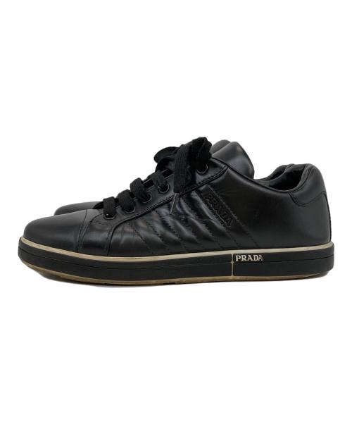 PRADA（プラダ）PRADA (プラダ) レザースニーカー ブラック サイズ:37の古着・服飾アイテム