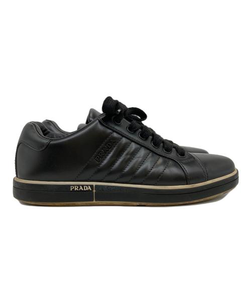 PRADA（プラダ）PRADA (プラダ) レザースニーカー ブラック サイズ:37の古着・服飾アイテム