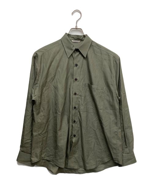 AURALEE（オーラリー）AURALEE (オーラリー) WASHED FINX TWILL BIG SHIRT グリーン サイズ:3の古着・服飾アイテム