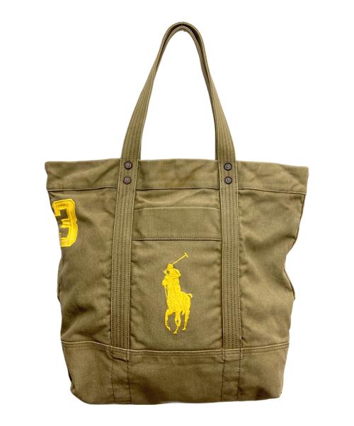 POLO RALPH LAUREN（ポロ・ラルフローレン）POLO RALPH LAUREN (ポロ・ラルフローレン) トートバッグ イエロー×カーキの古着・服飾アイテム
