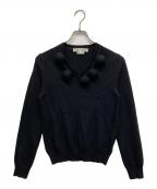 COMME des GARCONSコムデギャルソン）の古着「ウールVネックボールニット」｜ブラック