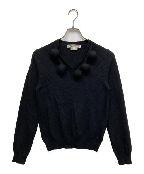 COMME des GARCONS（コムデギャルソン）COMME des GARCONS (コムデギャルソン) ウールVネックボールニット ブラック サイズ:Sの古着・服飾アイテム