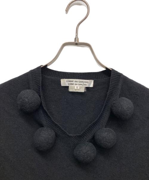 COMME des GARCONS（コムデギャルソン）COMME des GARCONS (コムデギャルソン) ウールVネックボールニット ブラック サイズ:Sの古着・服飾アイテム