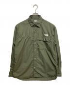 THE NORTH FACEザ ノース フェイス）の古着「L/S Nuptse Shirt　トップス　シャツ　」｜オリーブ