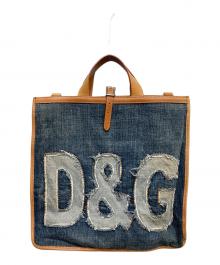 DOLCE & GABBANA（ドルチェ＆ガッバーナ）の古着「デニム2WAYバッグ」｜ブルー