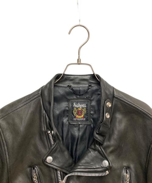 Schott（ショット）Schott (ショット) ラムレザーダブルライダースジャケット ブラック サイズ:Lの古着・服飾アイテム