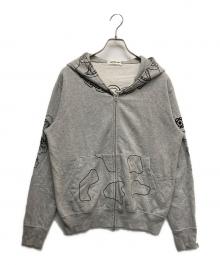 A BATHING APE（アベイシングエイプ）の古着「刺繍ジップパーカー」｜ライトグレー