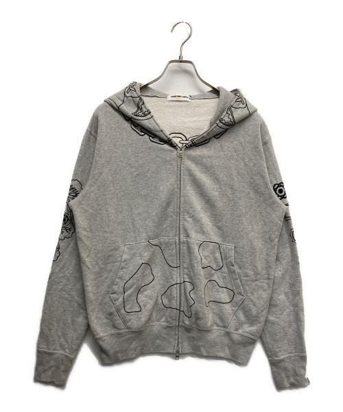 A BATHING APE（アベイシングエイプ）A BATHING APE (アベイシングエイプ) 刺繍ジップパーカー ライトグレー サイズ:Mの古着・服飾アイテム