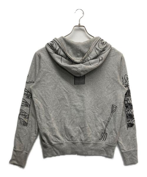 A BATHING APE（アベイシングエイプ）A BATHING APE (アベイシングエイプ) 刺繍ジップパーカー ライトグレー サイズ:Mの古着・服飾アイテム