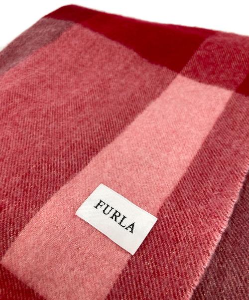 FURLA（フルラ）FURLA (フルラ) チェックマフラー レッドの古着・服飾アイテム