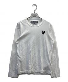 PLAY COMME des GARCONS（プレイコムデギャルソン）の古着「ロゴロングスリーブカットソー」｜ホワイト