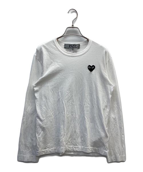 PLAY COMME des GARCONS（プレイコムデギャルソン）PLAY COMME des GARCONS (プレイコムデギャルソン) ロゴロングスリーブカットソー ホワイト サイズ:Sの古着・服飾アイテム