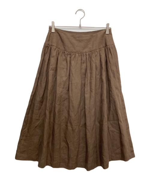 MaxMara（マックスマーラ）MaxMara (マックスマーラ) リネンスカート ブラウン サイズ:40の古着・服飾アイテム