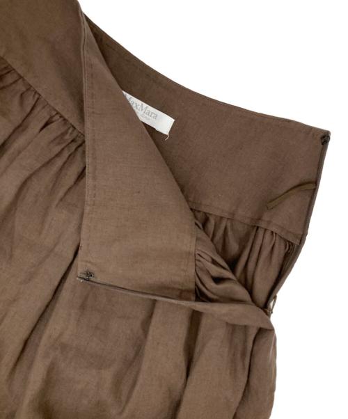 MaxMara（マックスマーラ）MaxMara (マックスマーラ) リネンスカート ブラウン サイズ:40の古着・服飾アイテム