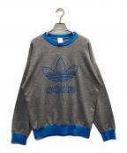 adidasアディダス）の古着「プリントスウェット」｜ブルー×グレー