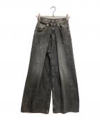 JOHN LAWRENCE SULLIVANジョン ローレンス サリバン）の古着「WASHED DENIM SUPER WIDE PANTS」｜ブラック