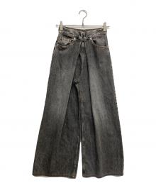 JOHN LAWRENCE SULLIVAN（ジョン ローレンス サリバン）の古着「WASHED DENIM SUPER WIDE PANTS」｜ブラック