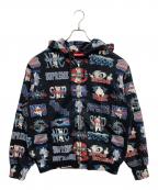 SUPREMEシュプリーム）の古着「FLASH ZIP UP HOODED SWEATSHIRT」｜レッド×ブラック