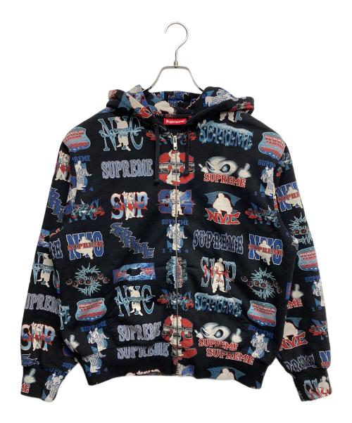 SUPREME（シュプリーム）Supreme (シュプリーム) FLASH ZIP UP HOODED SWEATSHIRT レッド×ブラック サイズ:Sの古着・服飾アイテム