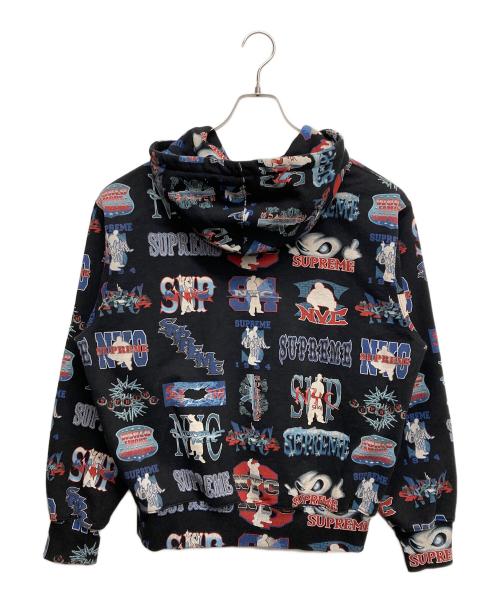 SUPREME（シュプリーム）Supreme (シュプリーム) FLASH ZIP UP HOODED SWEATSHIRT レッド×ブラック サイズ:Sの古着・服飾アイテム