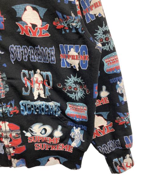 SUPREME（シュプリーム）Supreme (シュプリーム) FLASH ZIP UP HOODED SWEATSHIRT レッド×ブラック サイズ:Sの古着・服飾アイテム