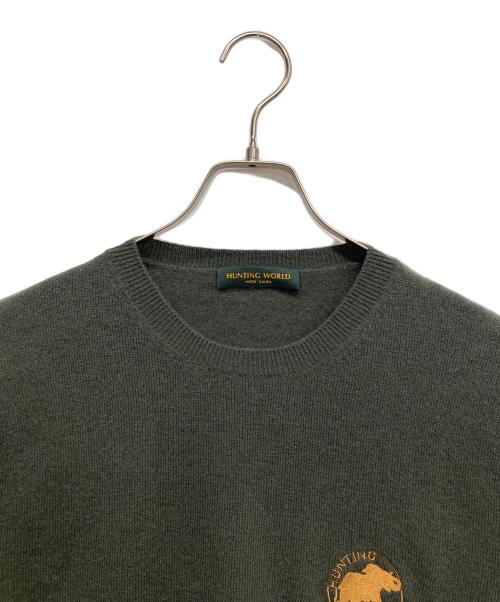 HUNTING WORLD（ハンティングワールド）HUNTING WORLD (ハンティングワールド) フルカシミヤニット オリーブ サイズ:Lの古着・服飾アイテム