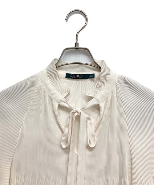 LAUREN RALPH LAUREN（ローレン ラルフ ローレン）LAUREN RALPH LAUREN (ローレン ラルフ ローレン) ボウタイブラウス アイボリー サイズ:Sの古着・服飾アイテム