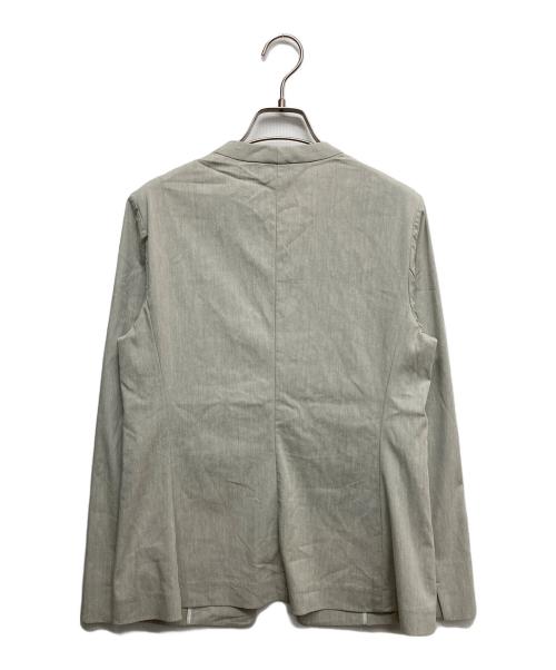 INDIVI（インディヴィ）INDIVI (インディヴィ) 麻調ノーカラージャケット グリーン サイズ:38の古着・服飾アイテム