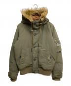 DIESELディーゼル）の古着「ファー付きミリタリージャケット」｜オリーブ