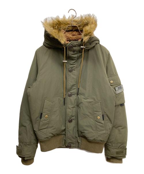 DIESEL（ディーゼル）DIESEL (ディーゼル) ファー付きミリタリージャケット オリーブ サイズ:Mの古着・服飾アイテム