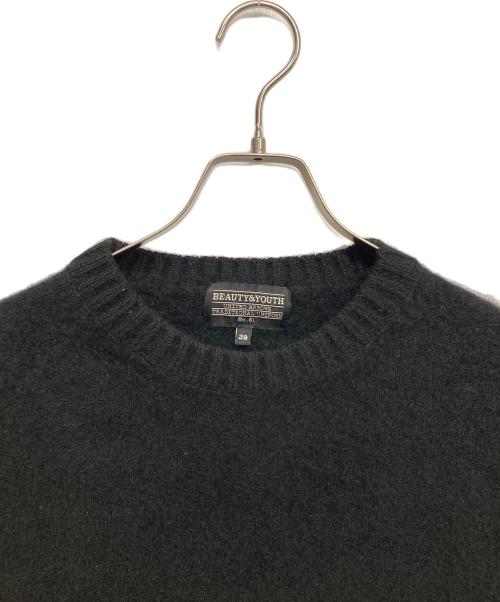 BEAUTY&YOUTH（ビューティーアンドユース）BEAUTY&YOUTH (ビューティーアンドユース) TRADITIONAL UNIFORM カシミヤシャギークルーネックニット ブラック サイズ:38の古着・服飾アイテム
