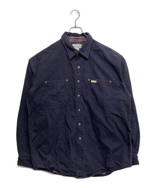 CarHartt（カーハート）CarHartt (カーハート) ワークシャツ　シャツ　長袖シャツ ネイビー サイズ:Ｌの古着・服飾アイテム