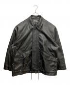 WYM LIDNMウィム バイ リドム）の古着「ARTIFICIAL GRAIN MILITARY BLOUSON」｜ブラック