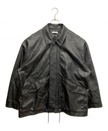 WYM LIDNM（ウィム バイ リドム）の古着「ARTIFICIAL GRAIN MILITARY BLOUSON」｜ブラック