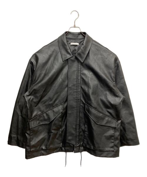 WYM LIDNM（ウィム バイ リドム）WYM LIDNM (ウィム バイ リドム) ARTIFICIAL GRAIN MILITARY BLOUSON ブラック サイズ:Lの古着・服飾アイテム