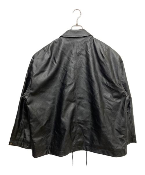 WYM LIDNM（ウィム バイ リドム）WYM LIDNM (ウィム バイ リドム) ARTIFICIAL GRAIN MILITARY BLOUSON ブラック サイズ:Lの古着・服飾アイテム
