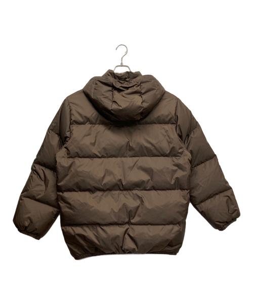 adidas（アディダス）adidas (アディダス) 00s トレフォイルロゴフーデッドダウンジャケット ブラウン サイズ:Lの古着・服飾アイテム