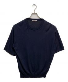 AURALEE（オーラリー）の古着「CASHMERE HARD TWIST KNIT TEE」｜ネイビー