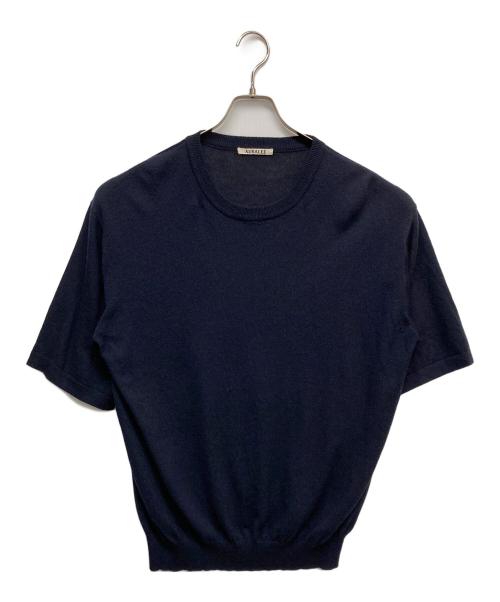 AURALEE（オーラリー）AURALEE (オーラリー) CASHMERE HARD TWIST KNIT TEE ネイビー サイズ:5の古着・服飾アイテム