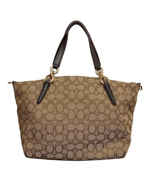 COACH（コーチ）COACH (コーチ) シグネチャー 2WAY ハンドバッグ ベージュの古着・服飾アイテム