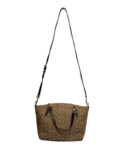 COACH（コーチ）COACH (コーチ) シグネチャー 2WAY ハンドバッグ ベージュの古着・服飾アイテム