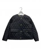Barbourバブアー）の古着「Paige ノーカラー キルティング ジャケット」｜ブラック